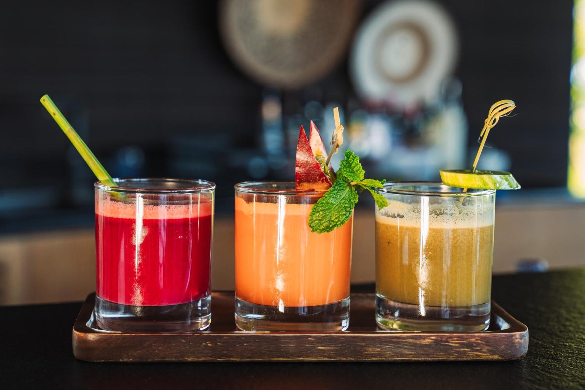 Noku Phuket Hotel Chalong Bagian luar foto A selection of fruit juices